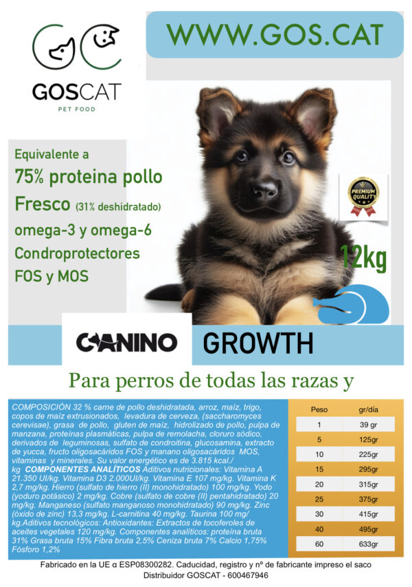 Goscat canino Growth puppy 12kg